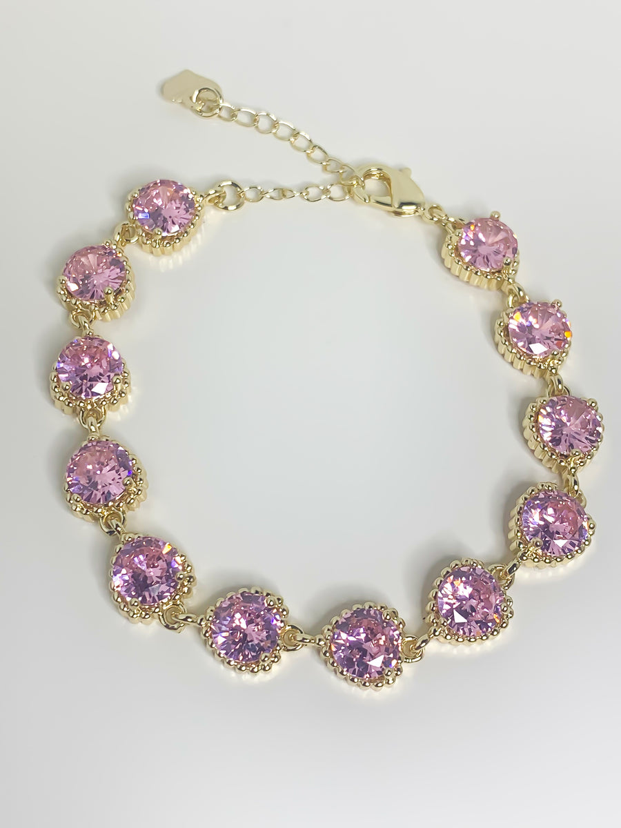 Baby Pink Diamond Heart Bracelet- SAMPLESALE