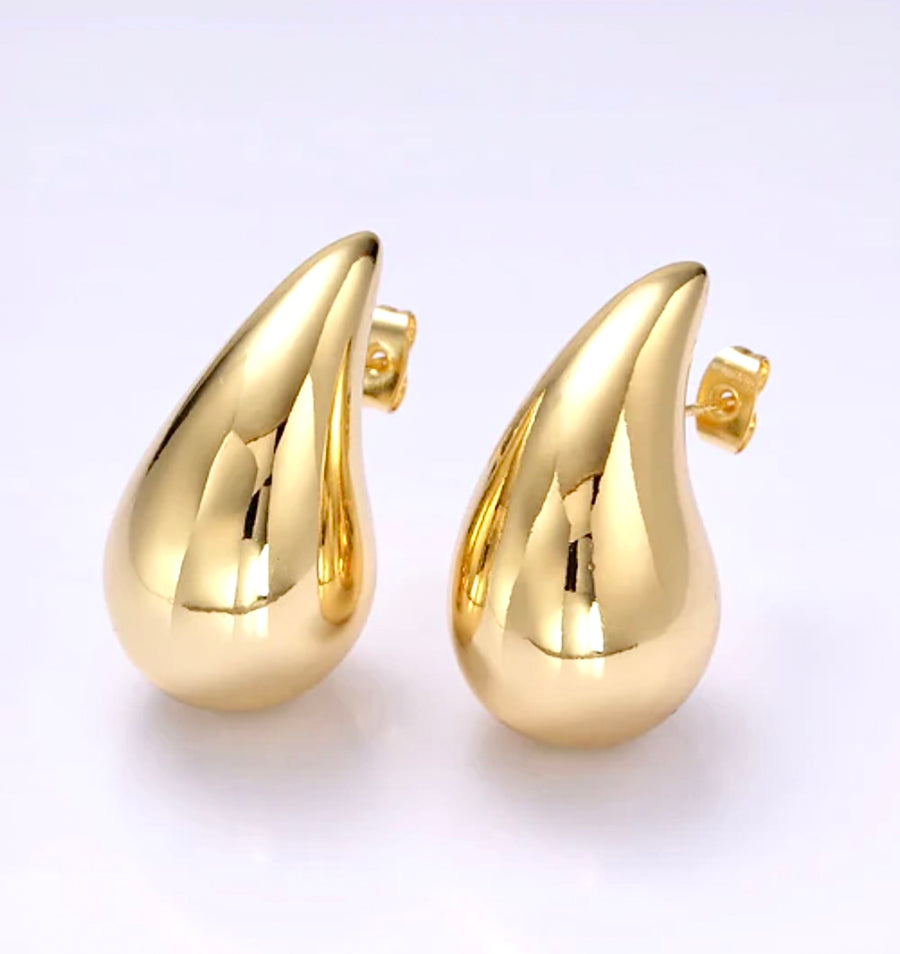 Golden Tear Drop Earrings