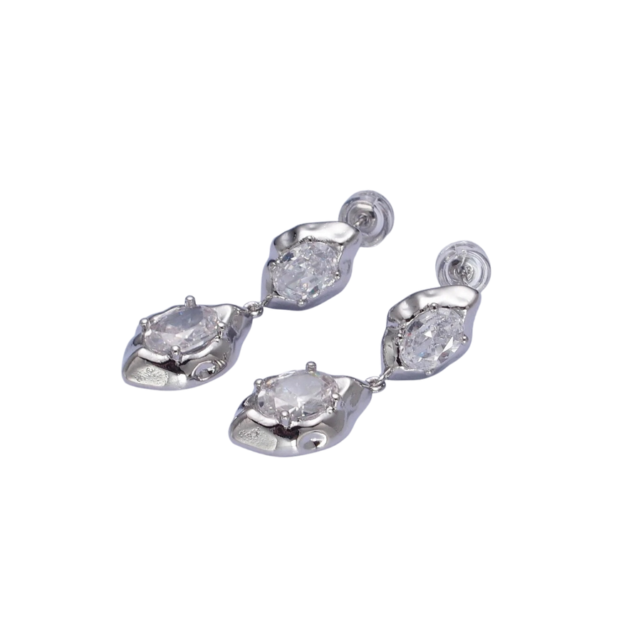 Abstract Diamond Drop Earrings