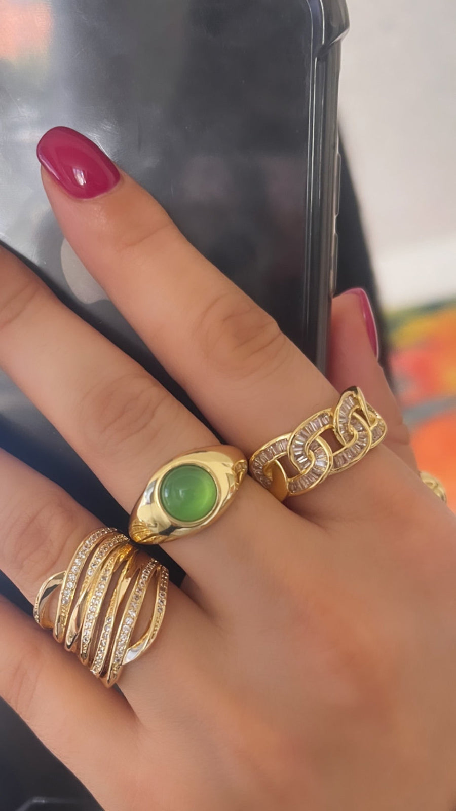 Golden Emerald Ring