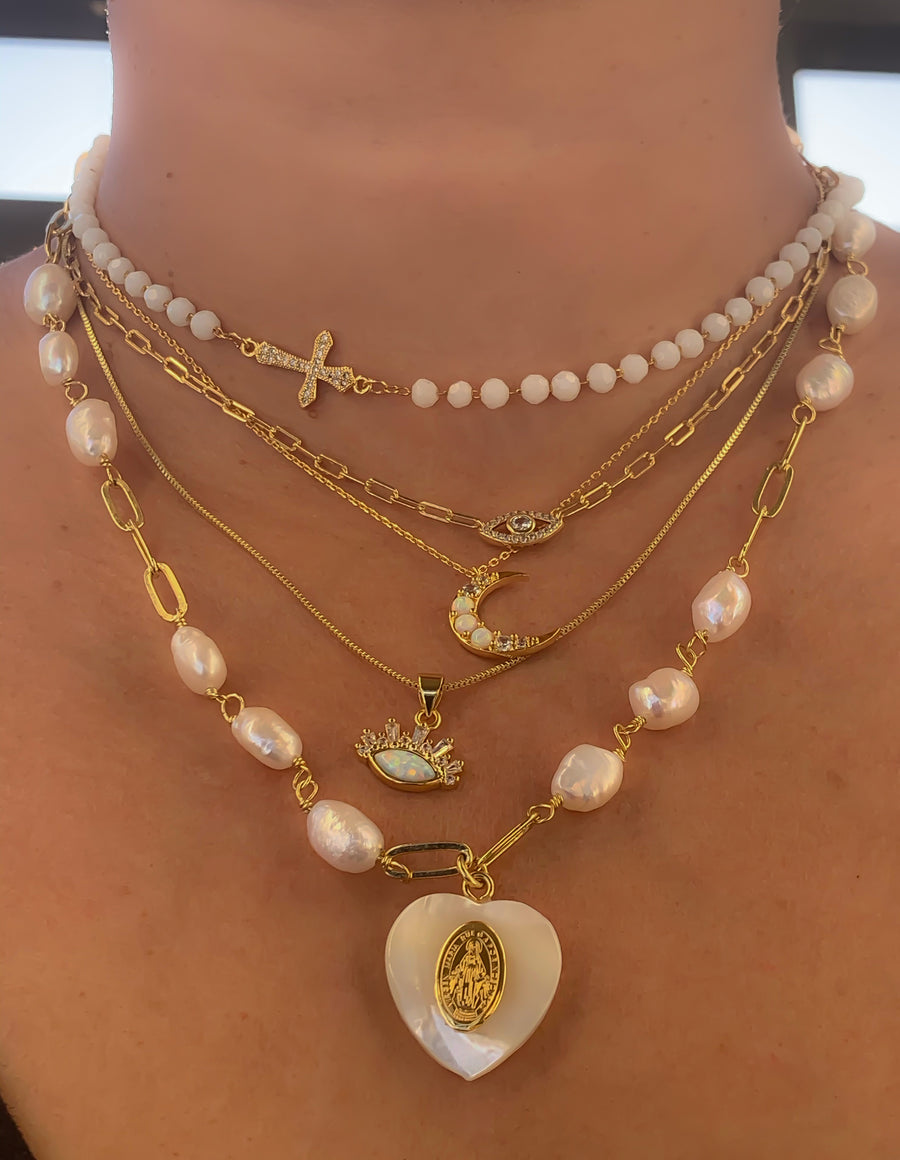 Chain Mí Sea Pearls - Hearted Saint