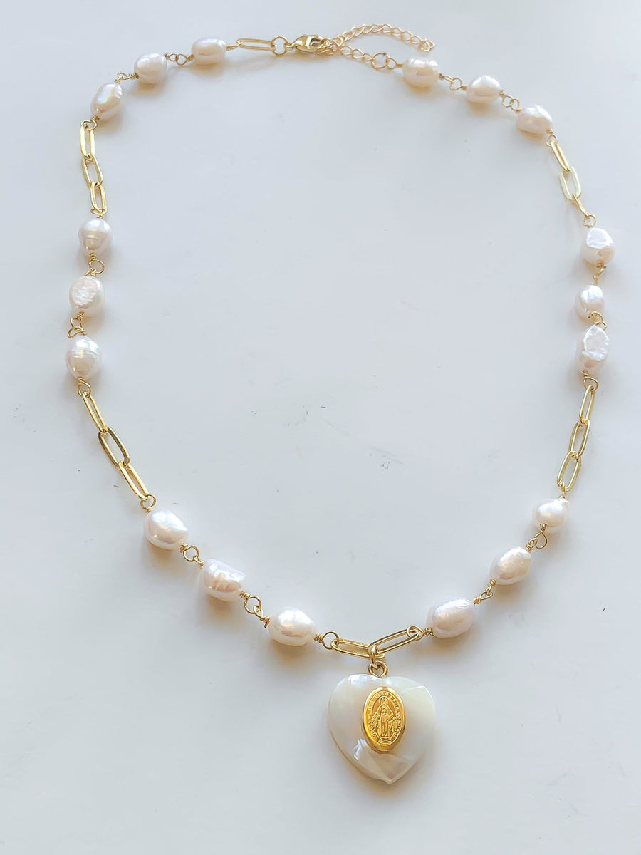 Chain Mí Sea Pearls - Hearted Saint